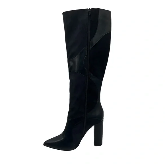 JUSTFAB Blue Yelda Buckle Tall Heeled Pointed Toe Boots Size 9.5 Women's - Picture 8 of 12